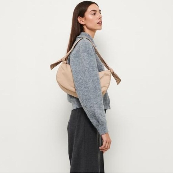 HVISK Moon Shoulder Bag - Beige Textured Knot Detail Shoulder Bag - Picture 5 of 16